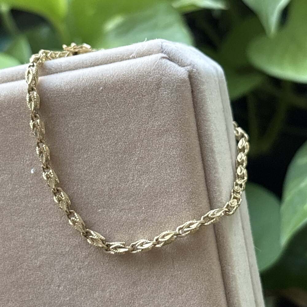 8" 14K Yellow Gold Turkish Rope Bracelet 2.6mm 4.48 grams